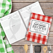 赤い小切手名簡単ディナーレシピ ノートブック