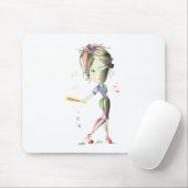 赤い小剣の女の子は野球を遊びます! 芸術 マウスパッド (マウス)