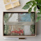 赤い小妖精や小人、クリスマスデコールと氷柱の入った爪先 薄葉紙 (ギフト)