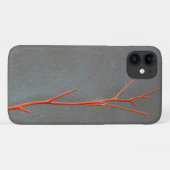 赤い小枝グレーコンクリートテクスチャiPhone 11ケース Case-Mate iPhoneケース (裏面(横))