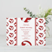 赤い少女バレーボールの誕生日パーティー 招待状 (スタンド正面)