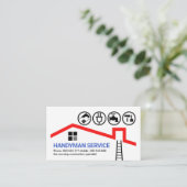 赤い屋根の上の手作り道具 名刺 (スタンド正面)