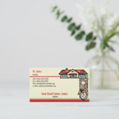 赤い屋根の住宅販売 名刺 (スタンド正面)