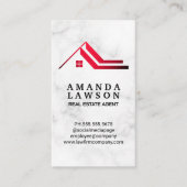 赤い屋根の実在不動産のロゴ | 大理石 予約カード (正面)