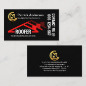 赤い屋根の屋根建物ビルダ 名刺 (正面/裏面)