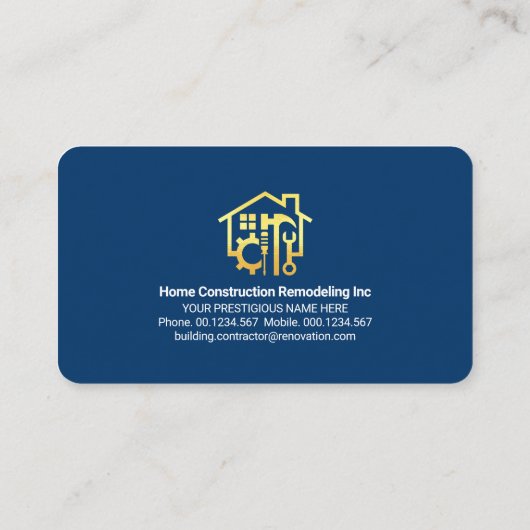 赤い屋根の金ゴールド手作り縁ど用具 名刺 (裏面)