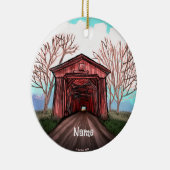 赤い屋根付き橋 セラミックオーナメント (右)