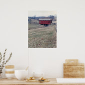 赤い屋根付き橋 ポスター (キッチン)