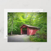 赤い屋根付き橋 ポストカード (正面/裏面)