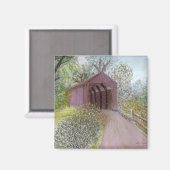 赤い屋根付き橋 マグネット (正面/裏面)