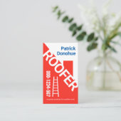 赤い屋根建物屋根工事請負業者 名刺 (スタンド正面)