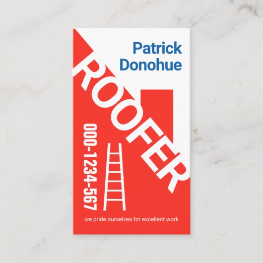 赤い屋根建物屋根工事請負業者 名刺 (正面)