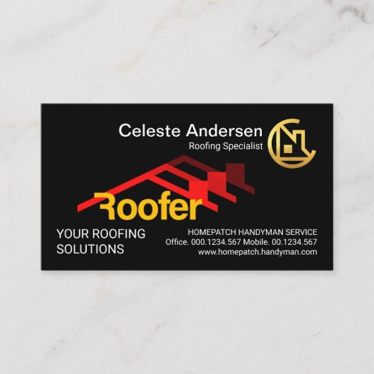 赤い屋根葺き屋根ビルダ 名刺 (正面)