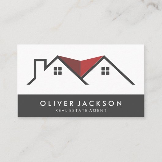 赤い屋根 | 住宅用 | 実在代理人 名刺 (正面)