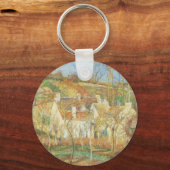 赤い屋根、村の角、冬のピサロ キーホルダー (正面)