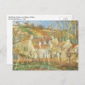 赤い屋根、村の角、冬のピサロ ポストカード (正面/裏面)