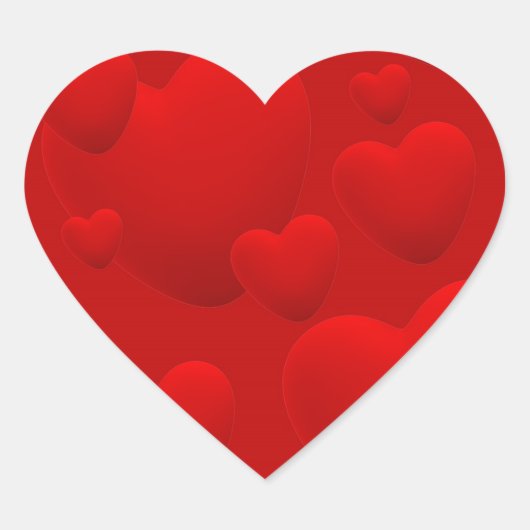 赤い層の3Dハートラブスウィートやる気を起こさせるアート ハートシール (正面)