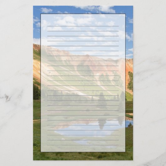 赤い山の反射 便箋 (正面)