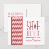 赤い山形の縁ど日付のポストカードの保存 案内ポストカード (正面/裏面)