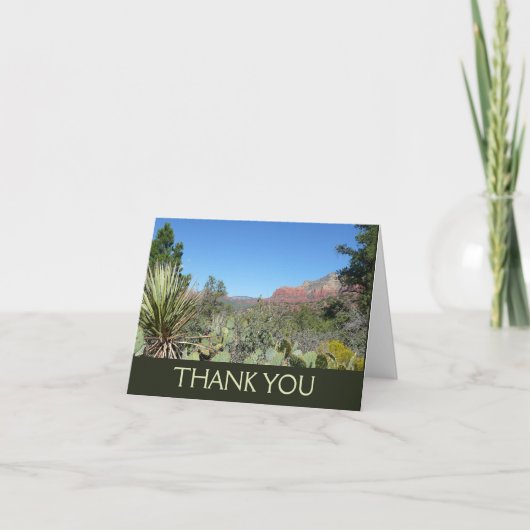 赤い岩とサボテンI サンキューカード (正面)