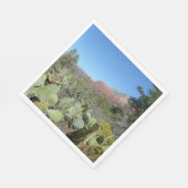 赤い岩とサボテンI スタンダードランチョンナプキン (角)