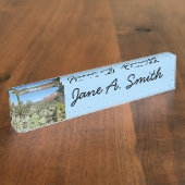 赤い岩とサボテンI デスクネームプレート (側面)