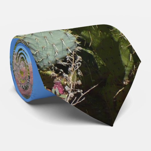 赤い岩とサボテンI ネクタイ (ロール)