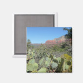 赤い岩とサボテンI マグネット (正面/裏面)