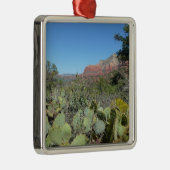赤い岩とサボテンI メタルオーナメント (右)