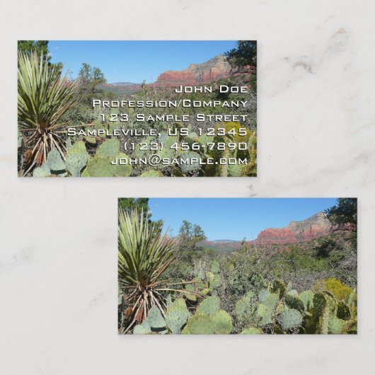 赤い岩とサボテンI 名刺 (正面/裏面)