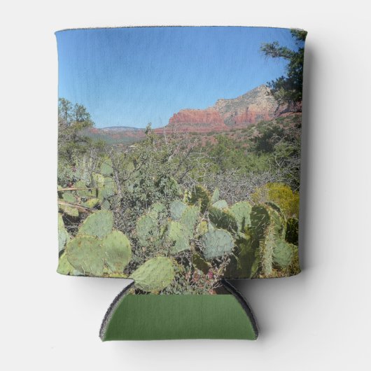 赤い岩とサボテンI 缶クーラー (正面)