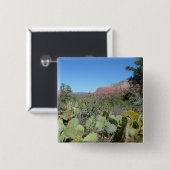 赤い岩とサボテンI 缶バッジ (正面&裏面)