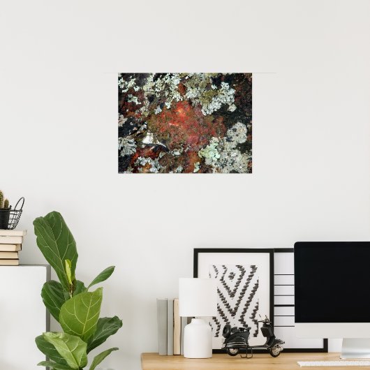 赤い岩のポスターに登場する緑の苔&地衣類 ポスター (ホームオフィス)