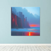 赤い崖 キャンバスプリント (インサイチュ (ウッドフロア))