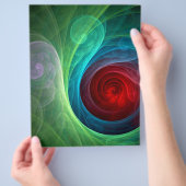 赤い嵐の花 モダン抽象アート カラー パターン チラシ (手)