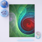 赤い嵐の花 モダン抽象アート カラー パターン チラシ (シングル)