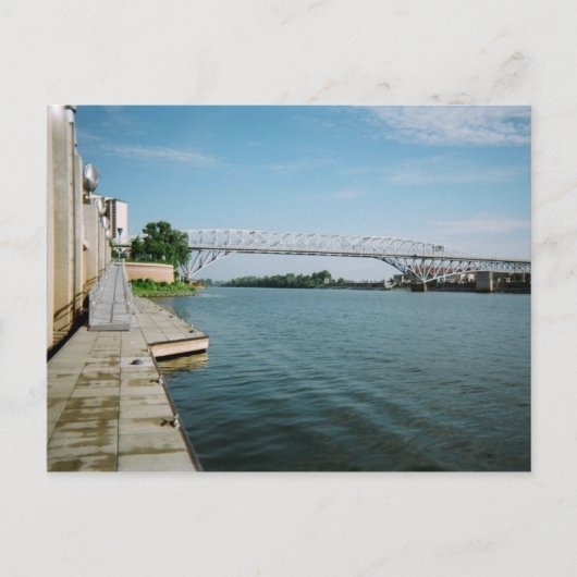 赤い川の上のロングアレン橋 ポストカード (正面)