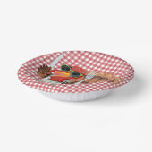 赤い市松模様に紙の器とトルコの時間 ペーパーボウル (傾斜あり)