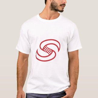 赤い市松模様のスパイラル スピード Tシャツ