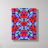 赤い布の花パターン キャンバスプリント (正面)