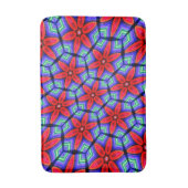 赤い布の花パターン バスマット (正面縦)