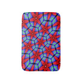赤い布の花パターン バスマット (正面縦)