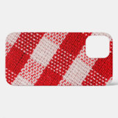 赤い布市松模様にのテーブルクロスパターンテクスチャバー Case-Mate iPhoneケース (裏面 (横))