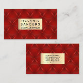 赤い布張りの | 金ゴールド金属 名刺 (正面/裏面)