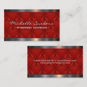 赤い布張り金属トリム 名刺 (正面/裏面)