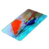 赤い帆のスクーナー船の写真マグネット マグネット (左側)