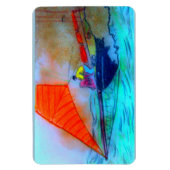 赤い帆のスクーナー船の写真マグネット マグネット (縦)