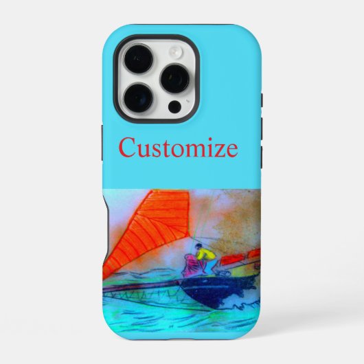 赤い帆のスクーナーiPhoneケース iPhoneケース (裏面)