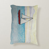 赤い帆船アクセント枕 アクセントクッション (裏面(縦))