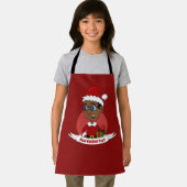 赤い帽子と眼鏡のエプロンを持つクリスマスの少年 エプロン (インサイチュ)